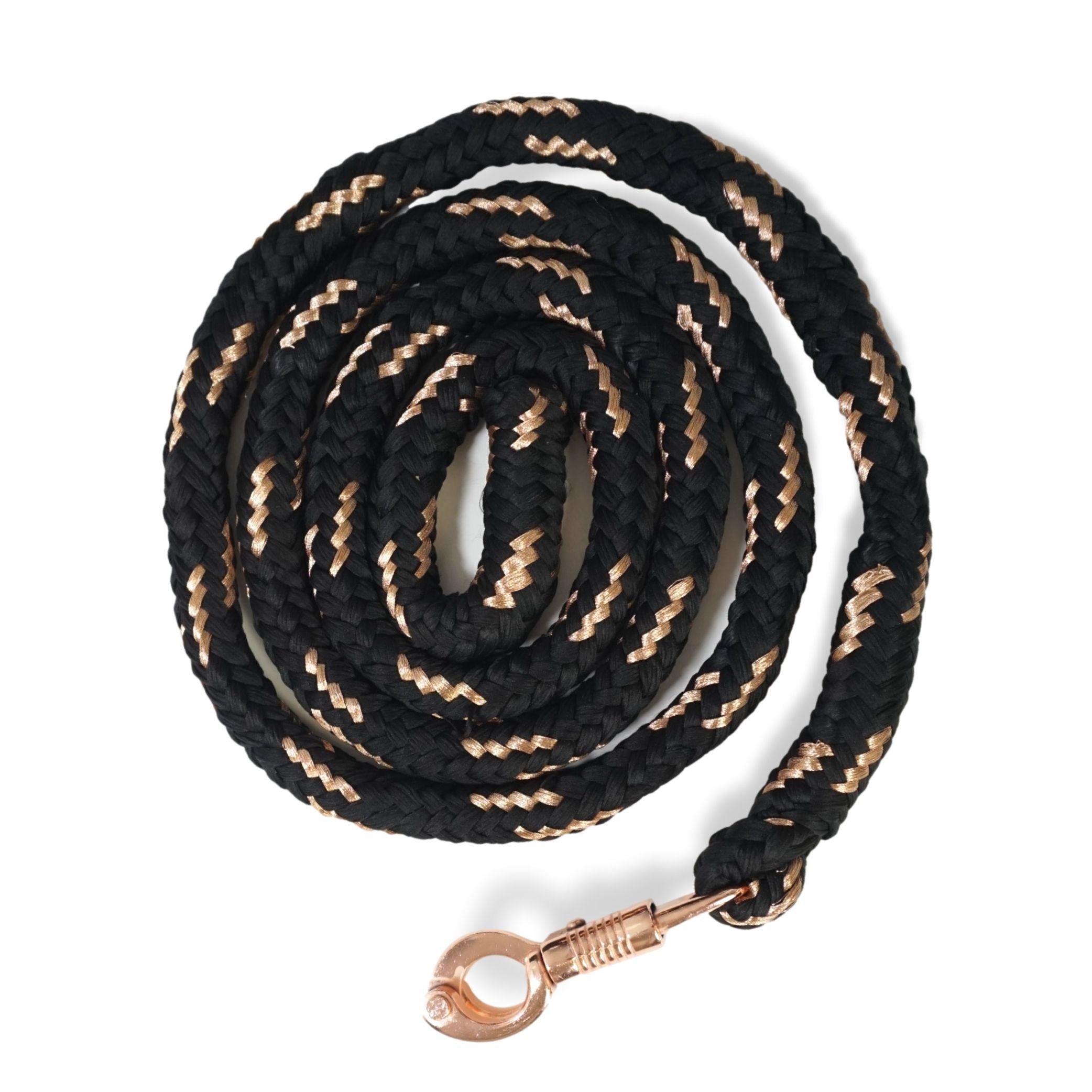 Führstrick mit Panikhaken rosegold, Länge 2m
